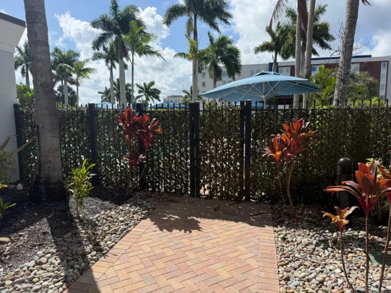 dolce green hotel pool gate before Dolce Green Hotel pool gate before: see-through metal fence